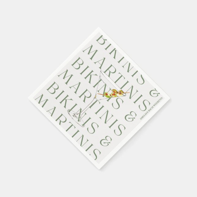 Bikinis and Martinis Napkin (Corner)