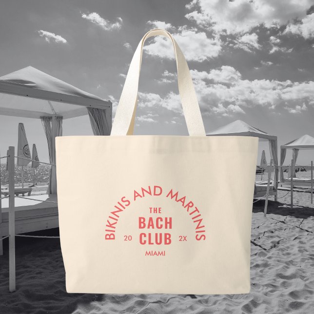 Bikinis And Martinis The Bach Club Custom Large Tote Bag (Creator Uploaded)