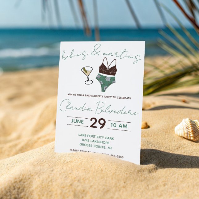 Bikinis and Martinis Themed Bachelorette Party Invitation (Creator Uploaded)