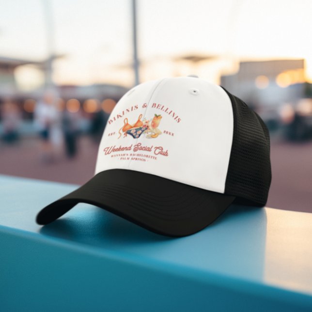 Bikinis & Bellinis Bachelorette Social Club Trucker Hat (Creator Uploaded)