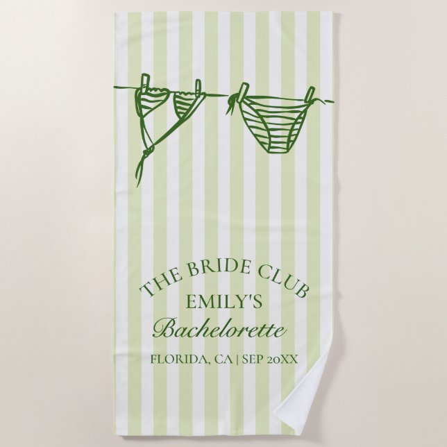 Bikinis Coastal Bachelorette Weekend Beach Towel (Front)