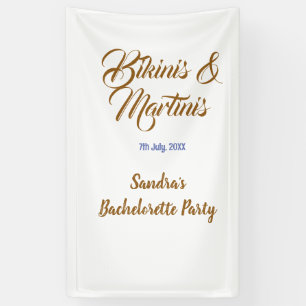 bikinis & martinis bachelorette party name brown banner