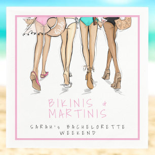 Bikinis & Martinis Bachelorette Party Weekend Napkin