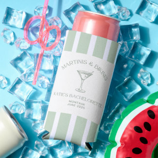 Bikinis & Martinis Bachelorette Seltzer Can Cooler
