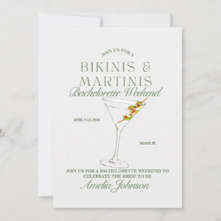 Bikinis & Martinis Bachelorette Weekend Invitation