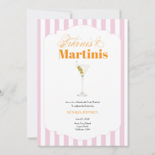 Bikinis & Martinis bachelorrette (Pink & Orange) Invitation