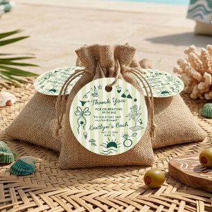 Bikinis & Martinis Beach Bachelorette Party Custom Favour Tags