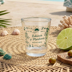 Bikinis & Martinis Beach Bachelorette Party Favor Shot Glass