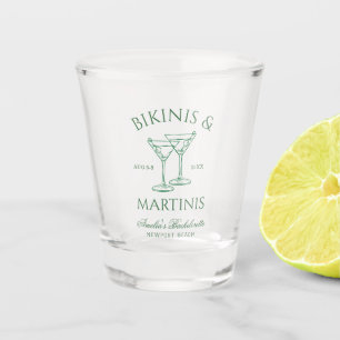 Bikinis & Martinis Green Bachelorette Shot Glass