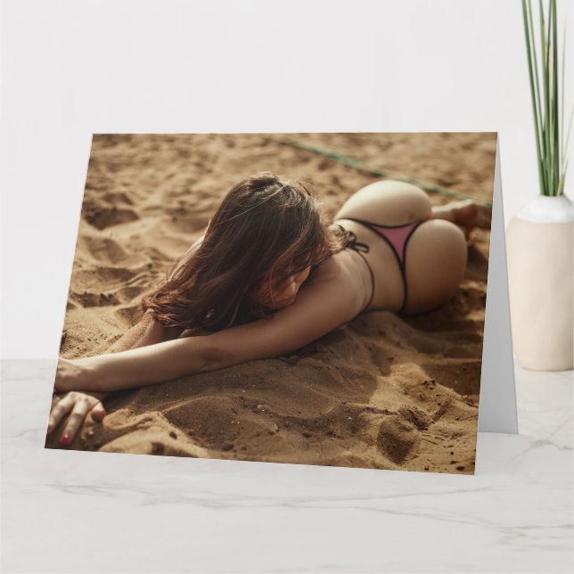 BIKINKI GIRL OVERSIZED BIRTHDAY CARD FOR HIM (Front)