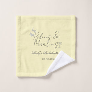 Bikins & Martinis bachelorette party yellow retro Wash Cloth
