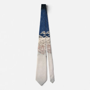 Bikuni Bridge in Snow Vintage Ukiyo-e Japanese Art Tie