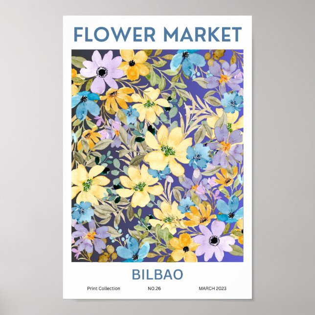 Bilbao Colorful Flower Market  Poster (Front)