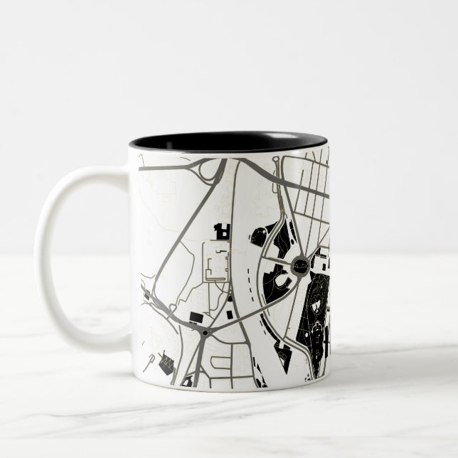 Bilbao minimalist map map - Black-white Two-Tone Coffee Mug (Left)