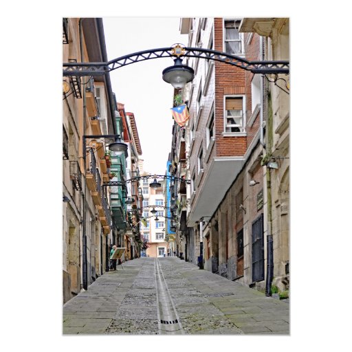 Image of Bilbao. Portugalete. City view. Ancient street. Invitation
