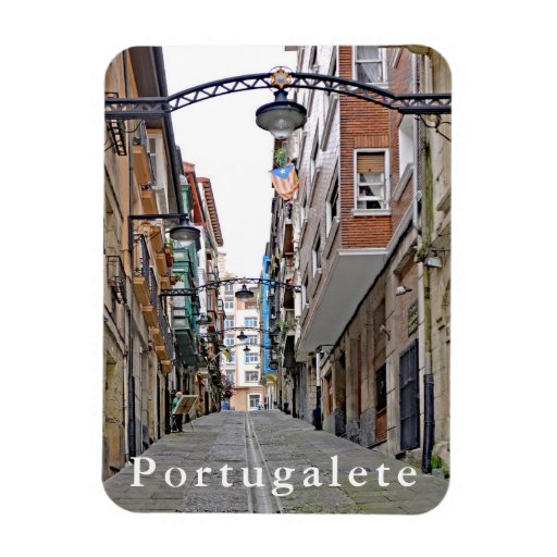 Image of Bilbao. Portugalete. City view. Ancient street. Magnet