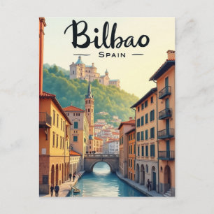 Bilbao Spain Art Vintage Travel Postcard