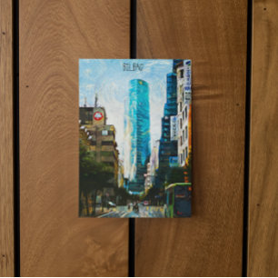 Bilbao Spain Oil Paint Illustration City Postcard