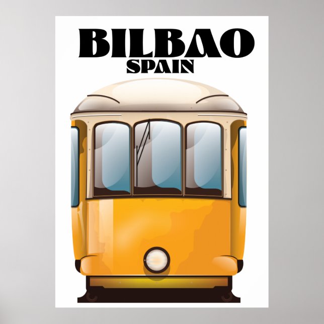 Bilbao Spain tram travel poster (Front)