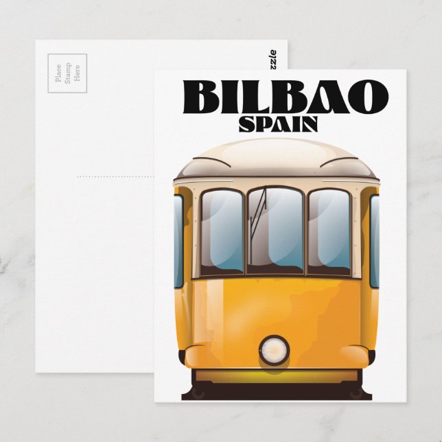Bilbao Spain tram travel poster Postcard (Front/Back)