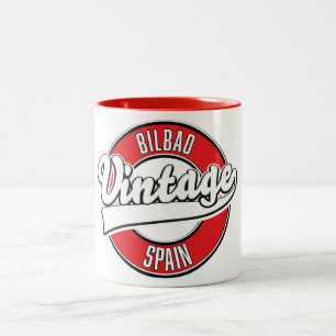 Bilbao spain vintage style logo Two-Tone coffee mug