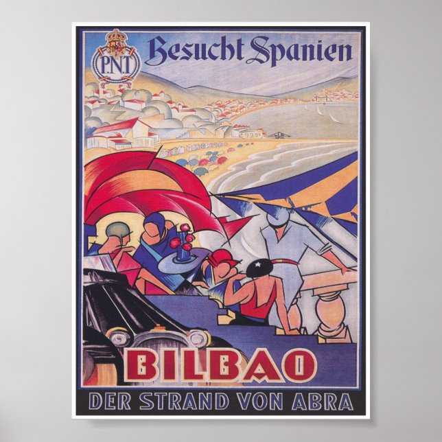 Bilbao Spain Vintage Travel Poster (Front)