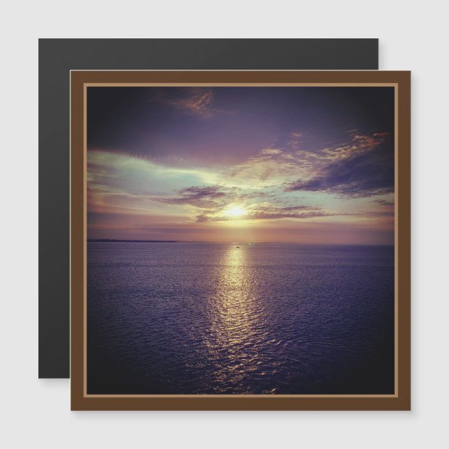 Bilbao | Sunrise Over The Ocean Magnetic Card (Front/Back)