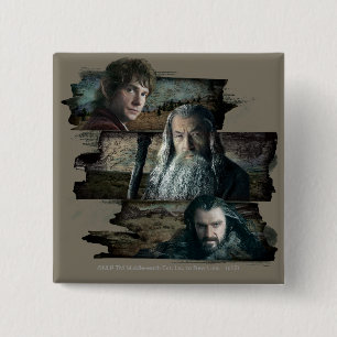 BILBO BAGGINS™, Gandalf, THORIN OAKENSHIELD™ 15 Cm Square Badge