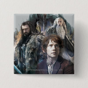 BILBO BAGGINS™, THORIN OAKENSHIELD™, & Gandalf 15 Cm Square Badge