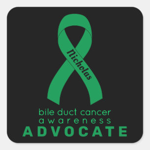 Bile Duct Cancer Advocate Black Square Sticker