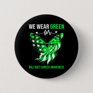 Bile Duct Cancer Awareness 4th July Green Butterfl 6 Cm Round Badge