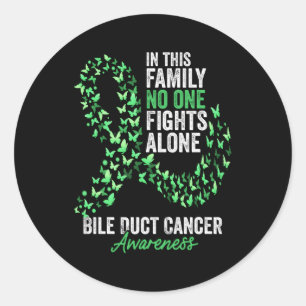Bile Duct Cancer Awareness Month Butterflies Green Classic Round Sticker