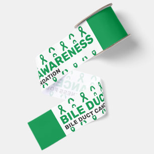 Bile Duct Cancer Awareness Pattern Ribbon Grosgrain Ribbon