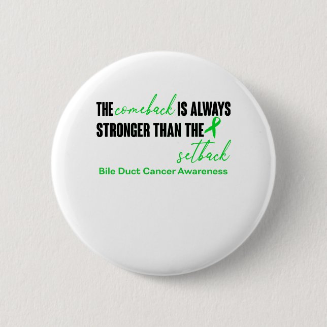 Bile Duct Cancer Awareness Ribbon Support Gifts 6 Cm Round Badge (Front)