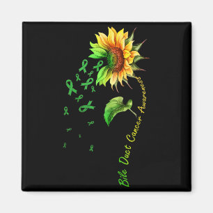 Bile Duct Cancer Awareness Sunflower Magnet