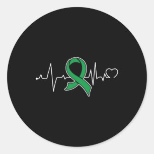 Bile Duct Cancer Awareness Supporter Ribbon  Classic Round Sticker