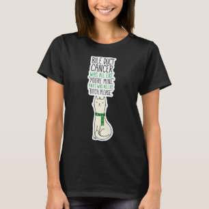 Bile Duct Cancer Fighter Fun Please Quote Cute Cat T-Shirt