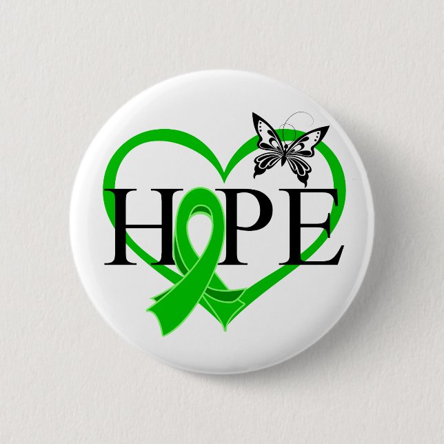 Bile Duct Cancer Hope Butterfly Heart Décor 6 Cm Round Badge (Front)