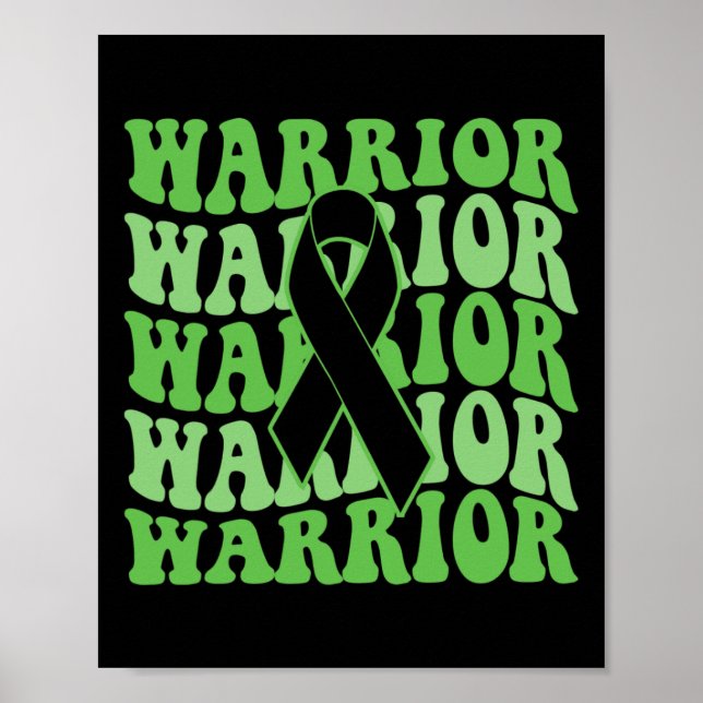 Bile Duct Cancer Warrior Green Ribbon Awareness  Poster (Front)