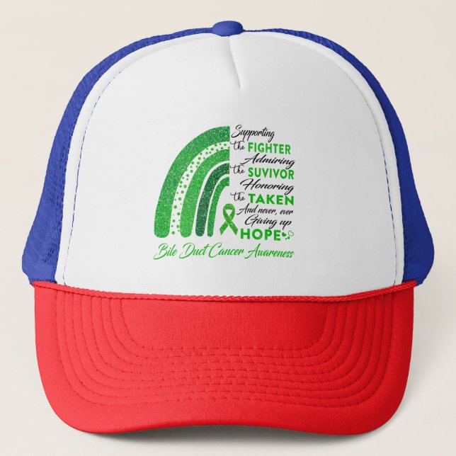Bile Duct Cancer Warrior Supporting Fighter Trucker Hat (Front)