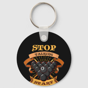 Biliard Lovers   Stop Talking Start Chalking Key Ring