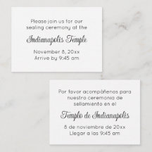 Bilingual Black Script Temple Sealing Invitation