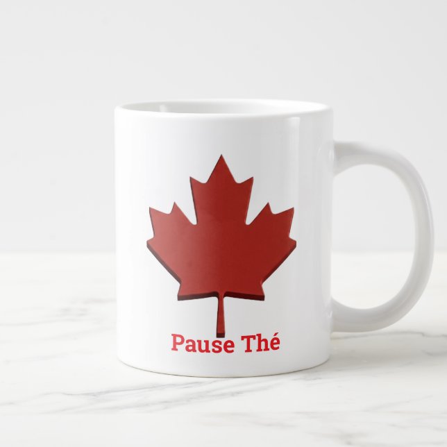 Bilingual Canada Maple Leaf Enamel Camp Mug - Tea  (Right)