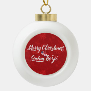 Bilingual Croatian American Holiday Ornament