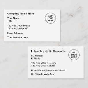 Bilingual English Spanish Logo Business Cards
