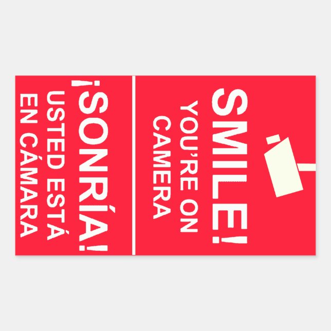 Bilingual English Spanish Video Camera Stickers (Front)