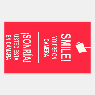 Bilingual English Spanish Video Camera Stickers