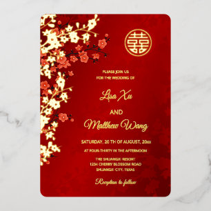 BILINGUAL Gold Cherry Blossom   Chinese Wedding