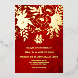 BILINGUAL Gold Roses Chinese Wedding