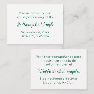 Bilingual Green Script Temple Sealing Invitation